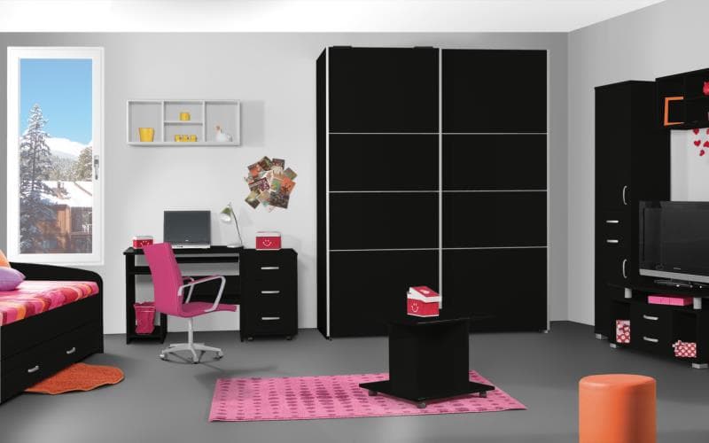 Treviso Handle-less Matt Black Bedroom